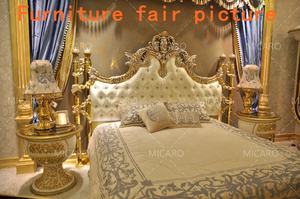 เฟอร์นิเจอร์พระราชวังสไตล์อิตาลีคลาสสิกสีขาวทองหรูหราแบบราชวงศ์พร้อม<span class=keywords><strong>หัว</strong></span><span class=keywords><strong>เตียง</strong></span>ทองเหลือง - Product Image 2