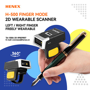 Henex <span class=keywords><strong>H500</strong></span> ngón tay công nghiệp quét rs5100 Vòng QR Máy quét mã vạch hàng tồn kho USB 2D cho <span class=keywords><strong>Bluetooth</strong></span> nhỏ Máy Quét Mã Vạch Bán - Product Image 5