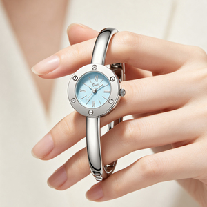 Round Bangle Women's <b>Watch</b> with Diamond Set Roman Numerals Open Cuff Integrated Bangle Body Exquisite Quartz Women's <b>Watch</b> - Product Image 2