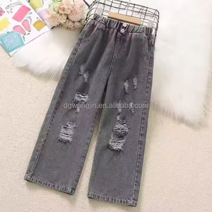 Vente en gros Nouveau jean ample d'été à la mode pour enfants, décontracté, rétro, délavé, droit, pour filles - Product Image 6