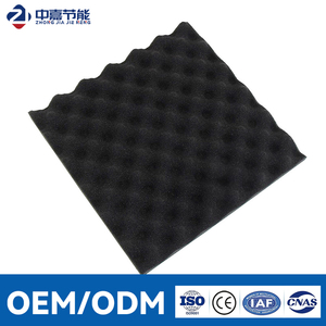 Panneau insonorisant carré auto-adhésif en mousse d'œuf de caoutchouc plastique pour KTV, matériau d'isolation acoustique noir - Product Image 1