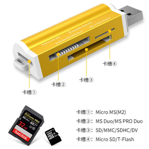 อะแดปเตอร์อ่านการ์ดหน่วยความจำแบบ USB ทั้งหมดในหนึ่งเดียวสำหรับไมโคร <span class=keywords><strong>SD</strong></span> MMC SDHC TF SY-662 D2418 <span class=keywords><strong>M2</strong></span> - Product Image 5