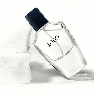 Botella de Perfume de Vidrio Irregular Vacía de 30ml 50ml 100ml con Logotipo Personalizado, Tapa Negra, Pulverizador, Regalo Promocional, Seda - Product Image 1