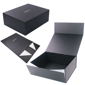 Tùy Chỉnh Có Thể Gập Lại Vận Chuyển Phẳng 2Mm Dày Cứng Tông Nam Châm Đóng Cửa Giày Màu Đen Quần Áo Quà Tặng Bao Bì Hộp - Product Image 1