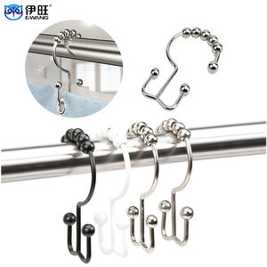 Anneaux de suspension pour rideau de douche en acier inoxydable, anti-chute, en métal, pour rideaux de douche - Product Image 1