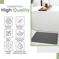 Tapis de bain gravé de luxe Morden en terre de diatomées absorbant l'eau rapidement et séchant rapidement tapis de salle de bain