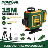 Niveau laser industriel IMPEGNI 16S 16 lignes 4D vert 4x360 auto-nivelant avec télécommande et trépied pour la pose de carrelage et la construction