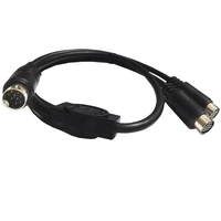 Câble adaptateur personnalisé Mini DIN 9Pin Splitter Y double Mini DIN 9Pin femelle à mâle câble d'alimentation AV s-vidéo