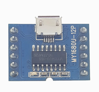 Módulo de Voz MP3 My1680u-12p, Reproductor de Sonido para Montaje en PCB, DC 5V, Control Programable, Descarga USB, Memoria Flash de 2M-16M
