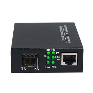 Conversor de mídia ethernet gigabit, modo único de conversor de mídia de fibra sfp módulo para base 10/100/1000 mbps