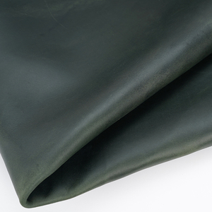 Proveedor de cuero genuino personalizado de colores hechos a mano, cuero de Caballo Loco verde, piel de vaca de grano completo - Product Image 2