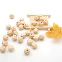 En stock sucette biologique écologique pour bébé chaîne factice bijoux en bois d'érable 20mm perles hexagonales