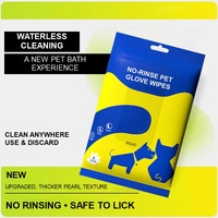 Lingettes jetables pour animaux de compagnie, sans rinçage, sans eau, pour le toilettage et le nettoyage des pattes, du visage et du corps des chiens et des chats, 6 pièces