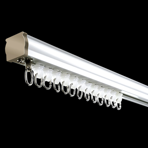 IKSUN Heavy-Duty S-Fold Siding Track Set Modern Design Aluminum Alloy Curtain Rail for Home Decor and Window Application - Product Image 1