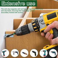 Lot de 6 embouts magnétiques antidérapants à couple élevé, à fente croisée, avec tige hexagonale de 1/4 pouce, pour perceuse-visseuse électrique