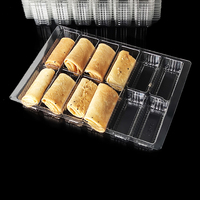Barquettes carrées transparentes personnalisées en PET/PP pour chocolats, emballages jetables en plastique pour aliments et snacks, boîtes blister