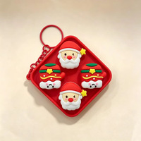 Porte-clés en silicone mignon de Noël, jouet sensoriel anti-stress à bulles, breloque de sac à dos, cadeau de vacances pour enfants, souvenir de fête