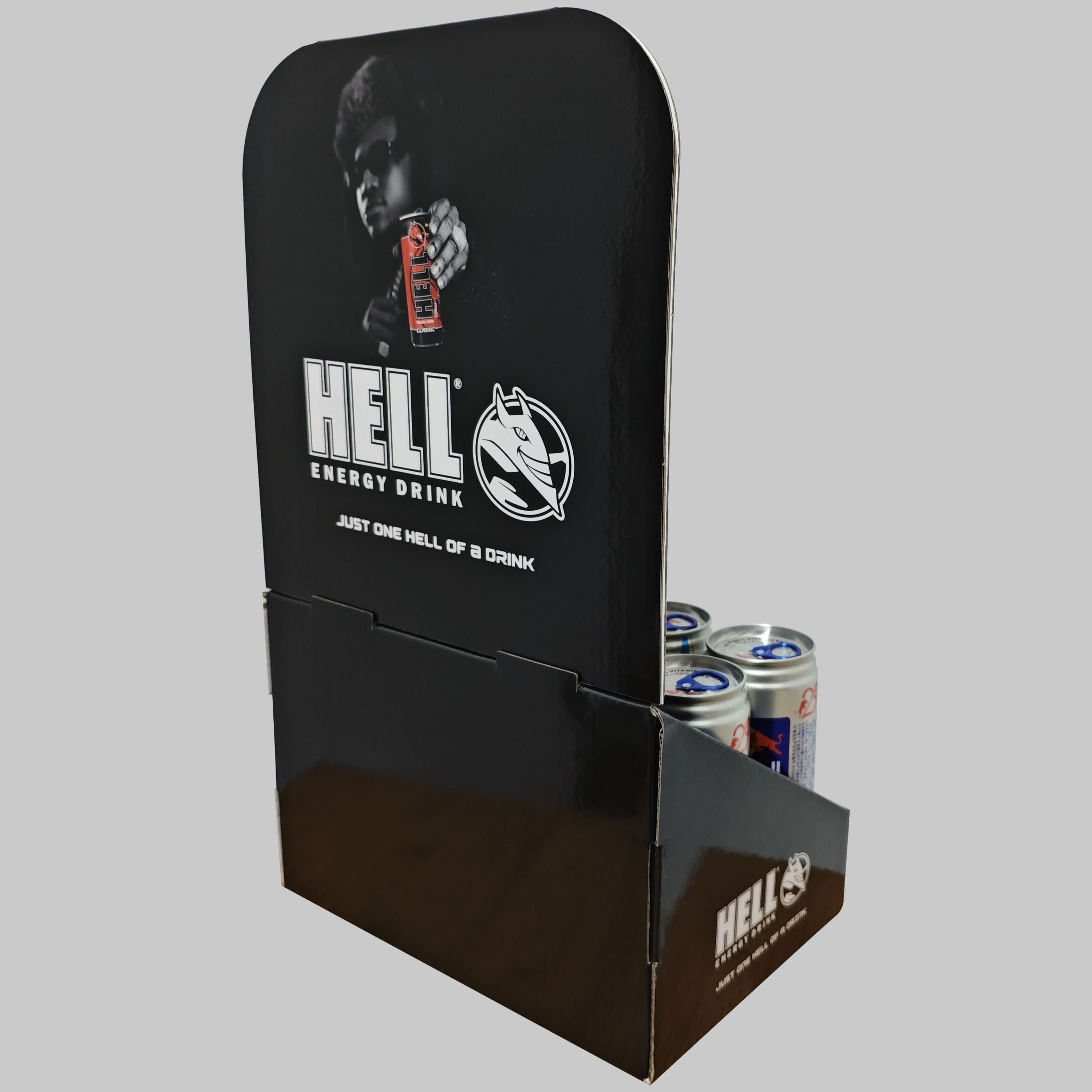 Beverage Cardboard Display Stand Portable Advertising Detachable Cans Carton Packed for Counter Top Stand for Retail Shop — view 3
