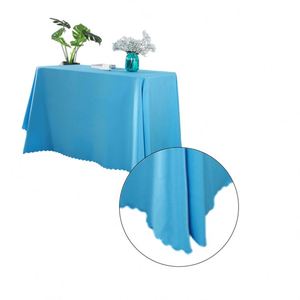 Wholesale Square <b>Table</b> Cloth 90x90 Inch Baby Blue Polyester Tablecloth <b>Cover</b> for Wedding - Product Image 5
