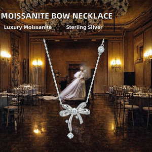 Collar con Colgante de Mariposa de Plata de Ley S925 con Moissanita, Chapado en Rodio, Engaste en Canal, Certificado 5g-GRA, Joyería de Lujo para Mujer - Product Image 2