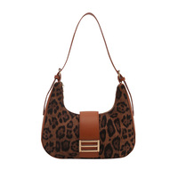 Nouveauté en vente chaude : sacs fourre-tout pour femmes, sacs en cuir décontractés en forme de demi-lune pour femmes, sac à bandoulière sous le bras pour femme, sac à main tendance pour femmes, léopard