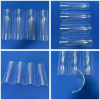 GC Custom High Purity Fused Quartz Glass Semi Tube Quartz Glass Semi Square Semiconductor Wafer Carrier High Temp Resistant Tube