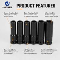 Lot de douilles allongées de 1/2 pouce en gros – Kit de réparation automobile – Jeu de 10 douilles pneumatiques à rallonge pour clé à chocs – Outils de quincaillerie