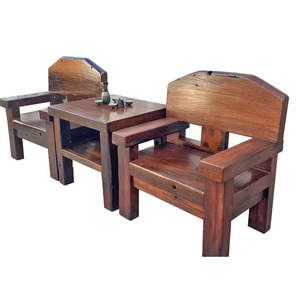 Fauteuil <span class=keywords><strong>en</strong></span> <span class=keywords><strong>bois</strong></span> massif de style ancien avec jointure à mortaise et tenon, mobilier de salon pour petit appartement - Product Image 1