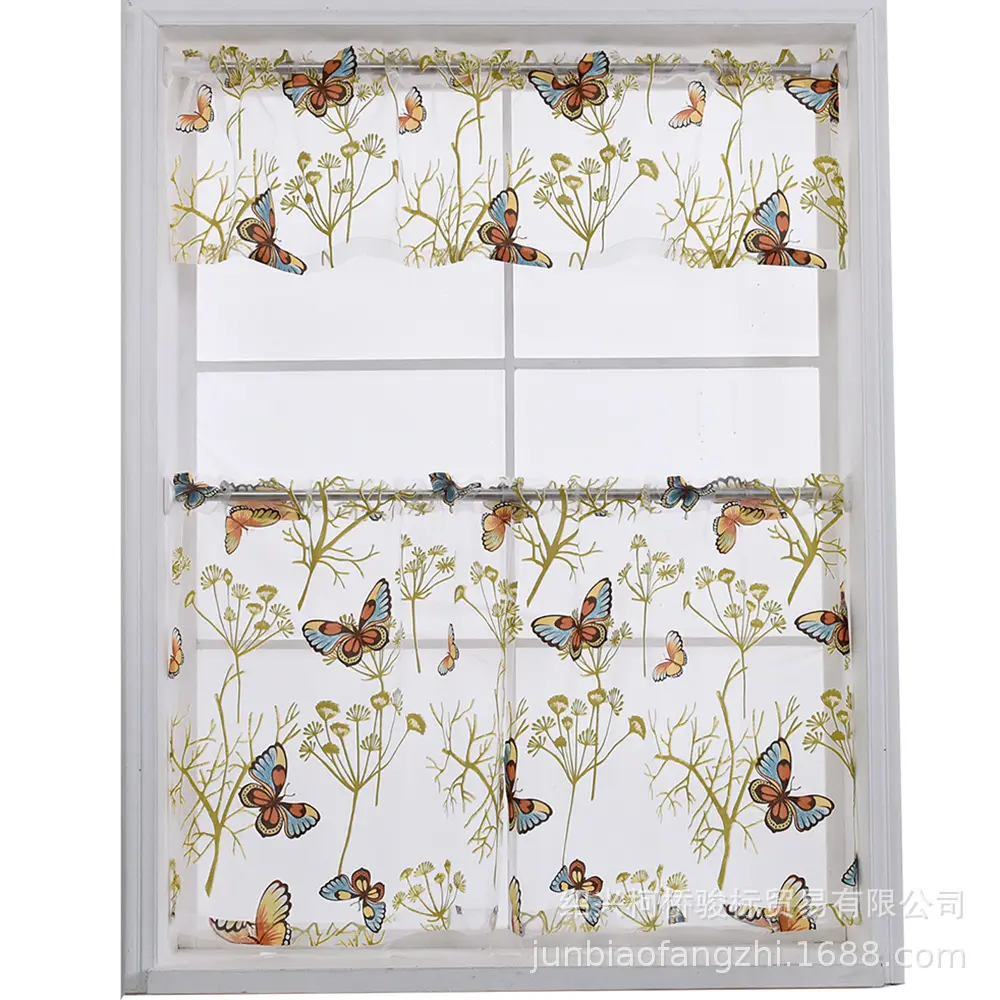 Fashionable American Style Kitchen Perspective Curtains, Create a New Home Fashion floral design curtains and drapes set