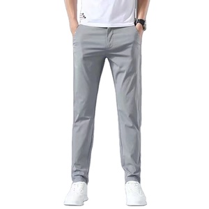 Pantaloni 2024 estivi da uomo classici elasticizzati Casual abito nero <span class=keywords><strong>grigio</strong></span> coreano pantaloni formali Slim Fit da uomo - Product Image 1