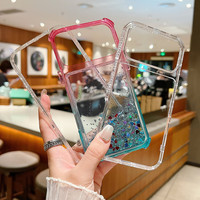 Coque de téléphone transparente antichoc de haute qualité avec paillettes dégradées 3-en-1 pour iPhone 17 Pro Max 16 Plus 15 14 13 12 11