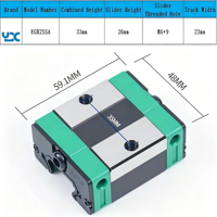 Bloc de guidage linéaire YXC EGH25SA/EGH25CA, curseur linéaire carré à profil bas, largeur de rail 23 mm, prise en charge OEM/ODM, haute précision