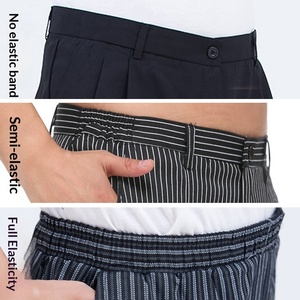 <span class=keywords><strong>Pantalon</strong></span> <span class=keywords><strong>de</strong></span> travail <span class=keywords><strong>de</strong></span> chef rayé en polyester pour hommes, prêt à expédier, taille élastique, noir, uniforme <span class=keywords><strong>de</strong></span> personnel <span class=keywords><strong>de</strong></span> service, gaufré - Product Image 4