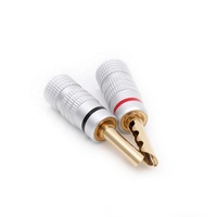 Connecteur banane BFA Gear plaqué or 24 carats en laiton 4 mm pour câble de haut-parleur HIFI