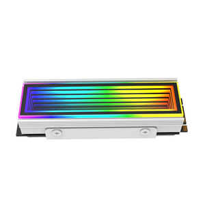 Enfriador de SSD Huierde Snow Mirror con efecto de iluminación ARGB Aura Sync para juegos de PC - Product Image 3