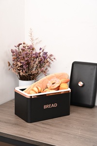 Boîte à pain en métal avec 3 boîtes de conserve de cuisine Boîte à pain de ferme Boîte à sucre pour café, thé avec couvercle pour organisateur de stockage à domicile - Product Image 4