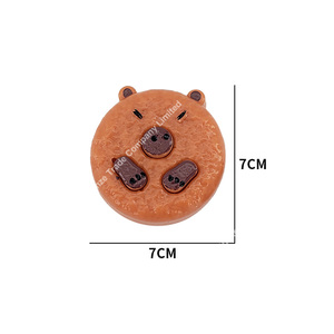 Jouets de décompression Capybara mignons et émotionnellement stables, 3 styles, en TPR, en forme de triangle, de rond et de biscuit, jouet extensible à presser - Product Image 6