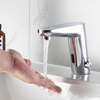 Robinet de lavabo monocommande moderne en laiton chromé avec capteur, mitigeur de haute qualité, en stock