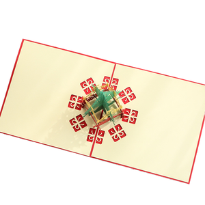 Vente en gros Fabricant en vrac Carte de voeux de Noël 3D <span class=keywords><strong>Pop</strong></span> up Papier à découper créatif Arbre de Noël Petit Festival Célébration - Product Image 3