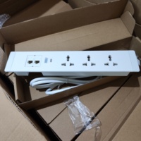 Prise de courant universelle encastrable pour bureau, 3 prises CA, USB-A + USB-C, RJ45 Cat6, multiprise pour maison, bureau, hôtel