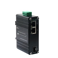 12-48V DC giriş 2 Port 1000M PoE + 1 Port 100 1000M SFP endüstriyel sınıf Gigabit 30W PoE medya dönüştürücü