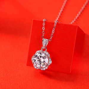 Collier en argent 925 de qualité supérieure avec un magnifique diamant en moissanite, pendentifs et breloques personnalisés de luxe, bijoux naturels - Product Image 4