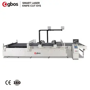 GBOS Large Working Area Projector Positioning and Double Heads Oscillating Knife Cutting Machine Apply For Fabric TPU PU etc