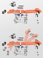 Chaise de transfert pour soins infirmiers à inclinaison de 180 degrés, avec levage hydraulique en acier, pour personnes handicapées et personnes âgées, multifonctionnelle, pour usage domestique/hospitalier, pliable