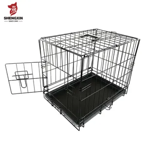 Custom Manufacturer 30 36 42 48 Inch Metal Foldable Dog Crates Cage,Metal Folding Dog Cage XXL Black Impact Dog Kennel Crate