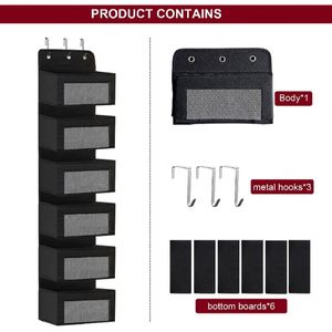 6-Shelf Foldable Non Woven Fabric <b>Shoe</b> Organizer Hanging Over Door Storage for Bedroom Closet Pantry - Product Image 4