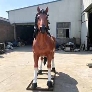 Scultura di Cavallo a Grandezza Naturale in FRP, Statua Realistica di Animale in Fibra di Vetro per Esterni, Giardino, Parco, Fattoria, Ranch, Decorazione Dipinta a Mano Personalizzabile - Product Image 3