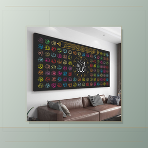 Art mural multicolore avec 99 noms d'Allah, impression sur toile de calligraphie islamique, décoration moderne pour <span class=keywords><strong>la</strong></span> maison, salle de prière, salon - Product Image 6
