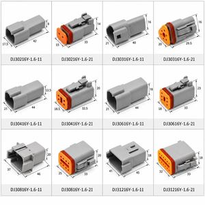Connecteur automobile étanche Deutsch série DT 22-16AWG, 2, 3, 4, 5, 6, 8, 12 broches, mâle/femelle, contact en alliage de cuivre, 12V - Product Image 2