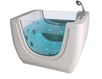 Baignoire bébé moderne en acrylique Shinestone avec fenêtre transparente, bain de massage pour bébé, hydrothérapie LED pour bébés
